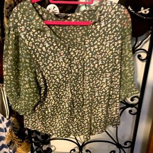 Lucky brand flowy 3/4 sleeve top, size XL
